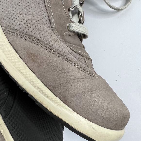 Mephisto Laser Perforated Sneaker US 10 Light Gray Nubuck Oxford Comfort Shoes - Picture 7 of 11